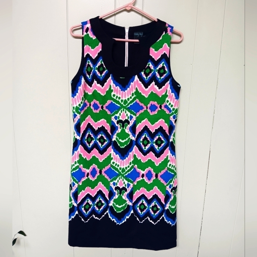 WOMENS Gabby Skye dress sz 10 pink green blue black preppy sleeveless